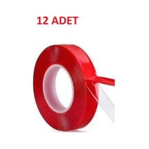 Hagiki (12 Adet) Silikonlu Çift Taraflı Montaj Bandı 18mm X1.75mt