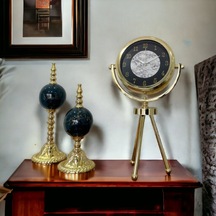 Gold Metal Ofis Salon Otel Ayaklı Masa Saati 45 Cm M20