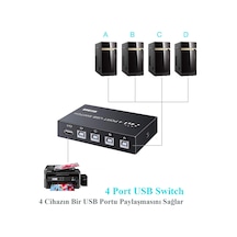 4 Port Usb Pc Tarayıc  Yazıcı Değiştirici Switch