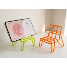 Minimalist Sandalye Tasarımlı Telefon Standı Turuncu