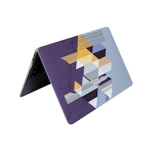 Macbook Air 13.6 İnç Geometrik Desenli Kılıf A2681 A3113 A3240 A3449 M2 M3 M4 M5 Uyumlu İnce Sert Kapak Hard Case Siyah