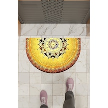 Rugmood Modern Dijital Paspas Sarı Mandala Desen Paspas - Kapı Önü Paspası