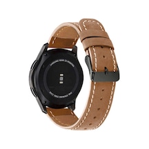 Galaxy Uyumlu Watch 46mm 22mm Uyumlu Krd-29 Deri Zore Kordon-kahverengi