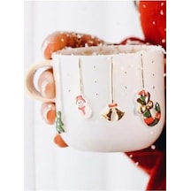 Celine&apos S Wonders Kabartmalı 24 Ayar Altın Dekorlu El Yapımı Kupa 300 Ml Yılbaşı Kupa Christmas Mug Yılbaşı Fincan 1 Adet Açık Ahşap
