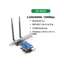 Edup 600mbps Wıfı Pcı Express Ağ Kartı 2.4g/5ghz Kablosuz Bluetooth Pcı-e Lan Ep-9620 Meksika