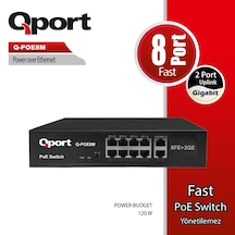 Qport Q-poe8m 8port 10/100 + 2 Port 10/100/1000 Uplınk Poe Swıtc