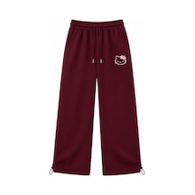 Zaee Hello Kitty Nakışlı Ayarlanabilir Paça Baggy Eşofman Altı Bordo