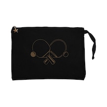 Ping Pong Rackets Soft Siyah Clutch Astarlı Cüzdan / El Çantası Siyah