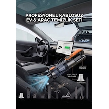 Araç İçi Uyumlu Şarjlı El Süpürgesi Yüksek Vakum Gücü Type-c Sarj 22000pa
