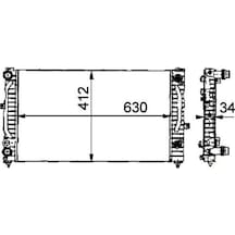 ORIS BAU003032 Radyatör Brazing Passat 96-00 A4 95-01 A6 00-05 Adp-Ahl Ac Klimasız Mek Otom 632X398X32