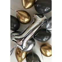 Beysüs 1 Yaş Balon Seti Gold Gümüş Siyah Standart