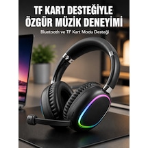 Mikrofonlu Bluetooth Kulak Üstü Kulaklık Rgb Aydınlatmalı Type-c Şarjlı Uczzmax17-1