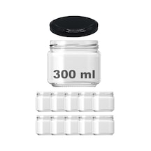 Ayrex Afracam 300 Ml Metal Siyah Kapaklı Şeffaf Cam Kavanoz 10 Adet Diğer