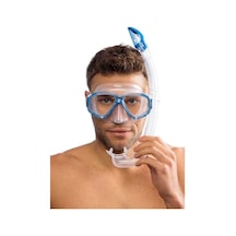 Cressi Perla-mexico Maske Şnorkel Seti Şeffaf- Koyu Mavi Tek Renk