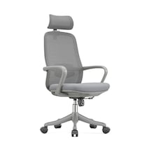 Ofisbazaar Rose Manager Ergonomik Fileli Yönetici Koltuğu Ergonomik Başlıklı Ofis Koltuğu Gri Gri