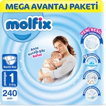 Molfix Bebek Bezi 1 Beden Yenidoğan Mega Avn. Paket 240 Adet 6'lı