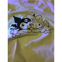 Y2k Kuromi & My Melody Tshirt Beyaz
