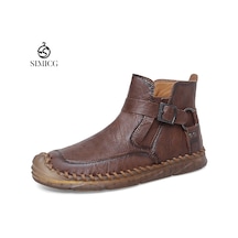 Şık, Gündelik, Yüksek Bilekli, El Yapımı Erkek Bilek Botları Kahverengi