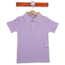 Lila Unisex Çocuk Polo Yaka T-Shirt