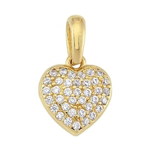 Goldkupe 14 Ayar Altın Taşlı Kalp Kolye Ucu 0,71 Gr-3342