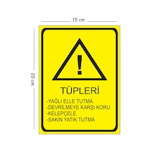 Metal Tüpleri Yağlı Elle Tutma Koru Kelepçele Yatık Tutma 15x20 Cm Uyarı İş Güvenliği Levhası