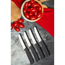 PM Leonardo Swiss Gourmet 11 Cm 4 Lü Domates Meyve Sebze Bıçak Seti Siyah