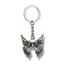 Gotik Kelebek Ve Kurukafa Figürlü Unisex Anahtarlık Alternatif Tarz Aksesuar