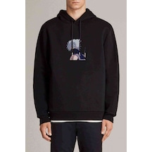 Anime Kakashi Baskılı Siyah Erkek Örme Kapşonlu Sweatshirt (530990753)