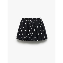 Koton Pamuklu Beli Lastikli Puantiyeli Mini Balon Etek Ekru Desenli 5skg70031aw Ekru Desenli Ekru