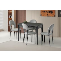 Tekno Hilal Mdf Açılır Mutfak Masa Sandalye Takımı 60x100 Gri