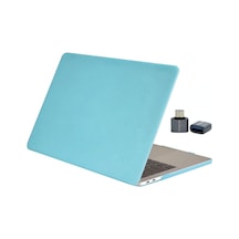 Macbook Air 13 İnç Uyumlu M1 Kılıf Mat Koruyucu Sert Kapak A1932 Touchıd 2018-2019 Yılı Bebe Mavisi Belirtilmemiş