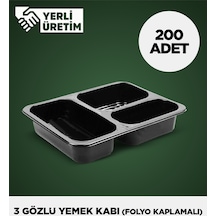 3 Gözlü Yemek Kabı 200 Adet Diğer