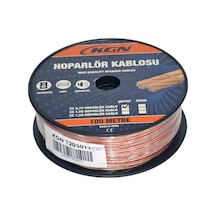 Kgn Hoparlör Kablo 2x0,75 100 Mt Bitişik Şeffaf-kırmızı 1203011
