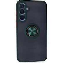 Newface Samsung Galaxy A15 4g Kılıf Montreal Yüzüklü Silikon Kapak - Yeşil