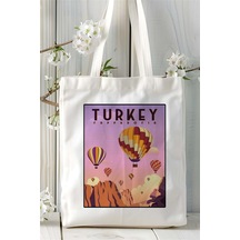 Art Hediye Turkey Baskılı Bez Çanta Omuz Çantası Kişiye Özel Desen Çok Renkli