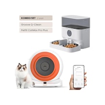 Groove Q-clean Wi-fi Akıllı Otomatik Kedi Tuvaleti Turuncu + Petfit Catmax Pro Plus 5l Wi-fi Kameralı Akıllı Otomatik Mama Kabı Besleme Ünitesi Bundle