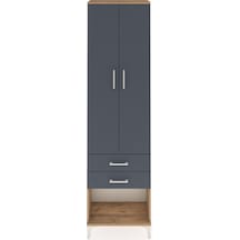 Arges Dolap 2 Raflı 2 Çekmeceli Tek Askılı 60x30x221 Çam-antr... Çam