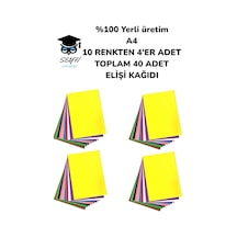 %100 Yerli Üretim A4 10 Renkten 4'er Adet Toplam 40 Adet Elişi Kağıdı