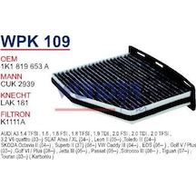 WUNDER WPK109 Polen Filtresi Karbonlu Golf V Caddy-Passat-Jetta Cuk2939
