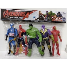 Avengers 5'Li Figür Oyuncak Thanos Örümcek Adam Ironman Hulk Kaptan Amerika 12 Cm