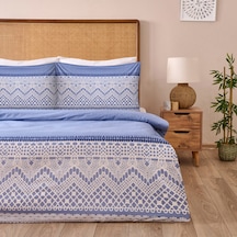 Soft Bumbac Çift Kişilik Nevresim Takımı - Mavi Renkli