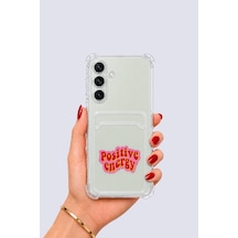 Samsung Galaxy Uyumlu S24 Kartlıklı Pozitif Enerji Desenli Kılıf Mh-hs1317-7390