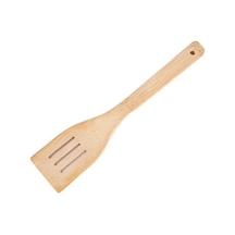 Lemestar Uzun Saplı Bambu Mutfak Çakmaç, Teflon Tencere Uyumlu, Sıcak Dayanıklı, Ev & Restoran Kullanıma İdeal, 30x6cm, Toprak Üretim, Logolu, Toptan Satış