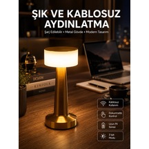 Altın Rengi Masa Ve Gece Lambası Dokunmatik Şarjlı Masa Lambası Karışık 93718198