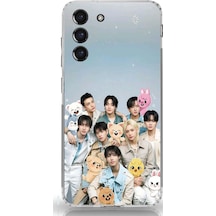Samsung Galaxy S21 Fe Uyumlu Tray Kids K-pop Grubu Ve Skzoo Temalı Baskılı Silikon Kılıf Renkli