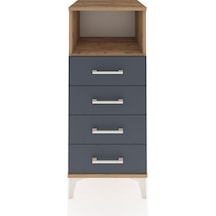 Hyperion Komodin Tek Raflı 4 Çekmeceli 44x44x106 Çam-antrasit Atlas Çam