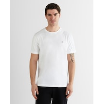 Gant Erkek Bisiklet Yaka Logolu T-shirt Beyaz