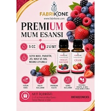 Premium Mum Esansı 5 Cc 2'li Set - Orman Meyvesi, Çilek - Soya Wax, Parafin, Jel Wax Ve Bal Mumu Uyumlu Bkfab2omck5 Karışık