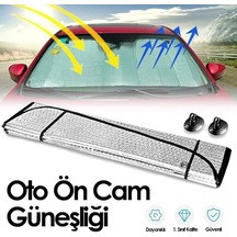 Oto Ön Cam Güneşlik 130X60 Metalize Tüm Binek Araçlara Uyumlu (545756435)