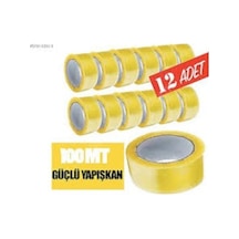 12 Adet 45mm X 100mt Şeffaf Koli Bandı Süper Kalite Koli Bantı